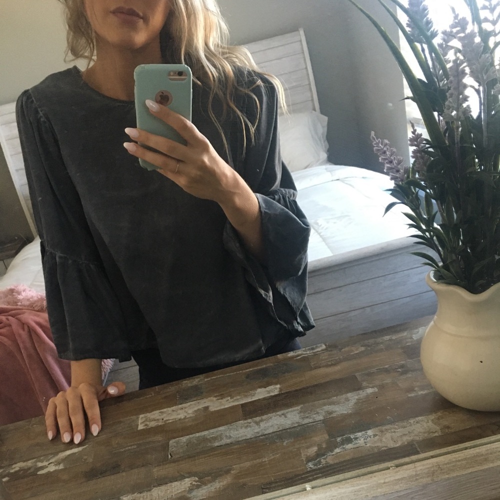 Hollister Bell Sleeve Button Back Top